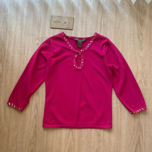 y2k JohnPaulRichard Pink Sequin Top